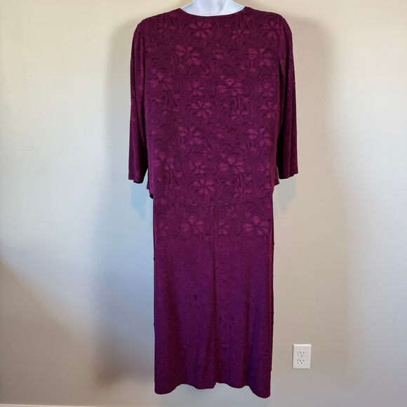 Connected Woman Purple Plus 22W Overlay Cape Dress Formal Mother of Bride - Picture 8 of 10